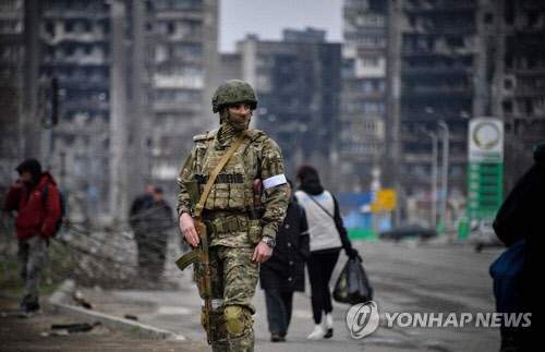 마리우풀 시내의 러시아군(AFP=연합)